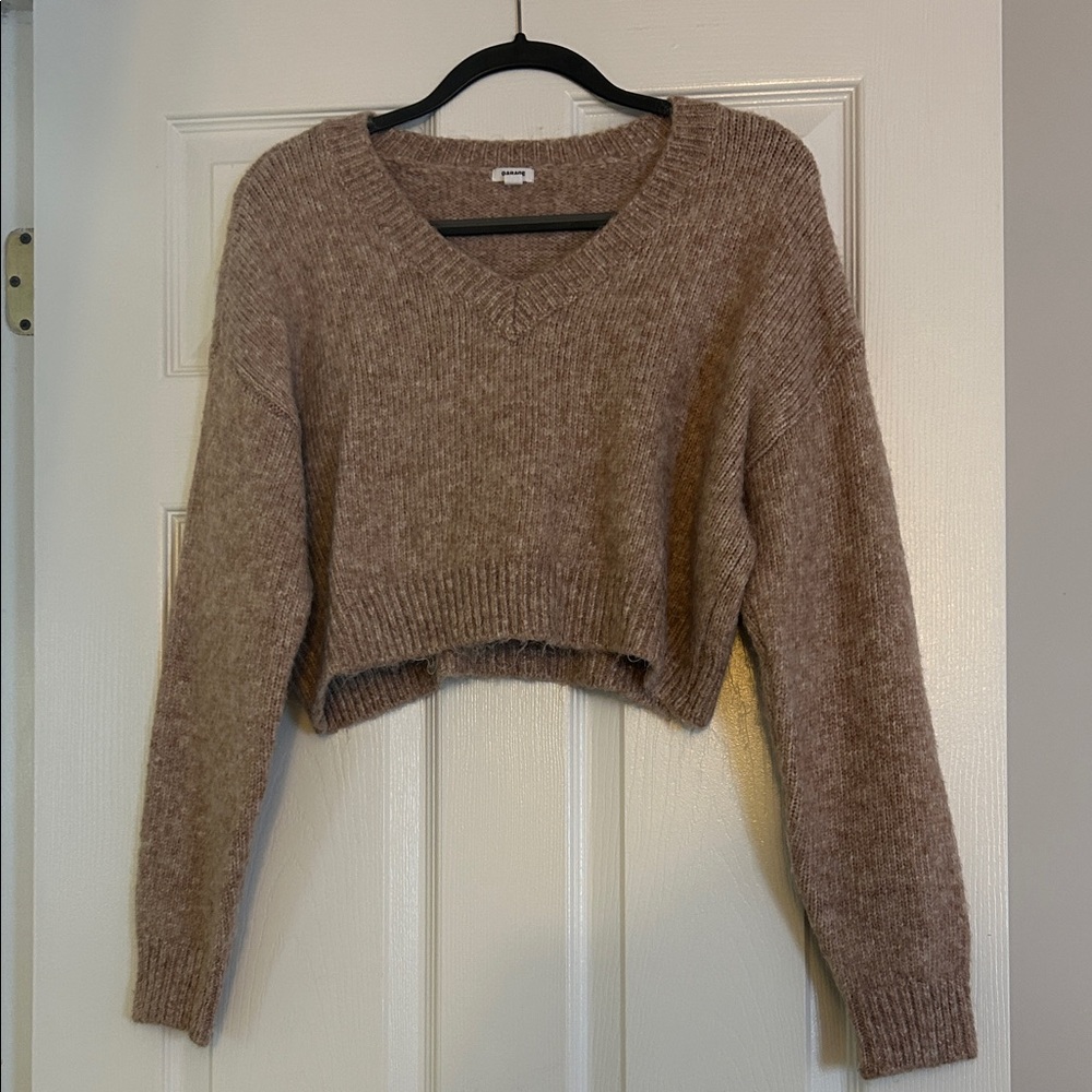 Garage Cozy Brown V-Neck Sweater